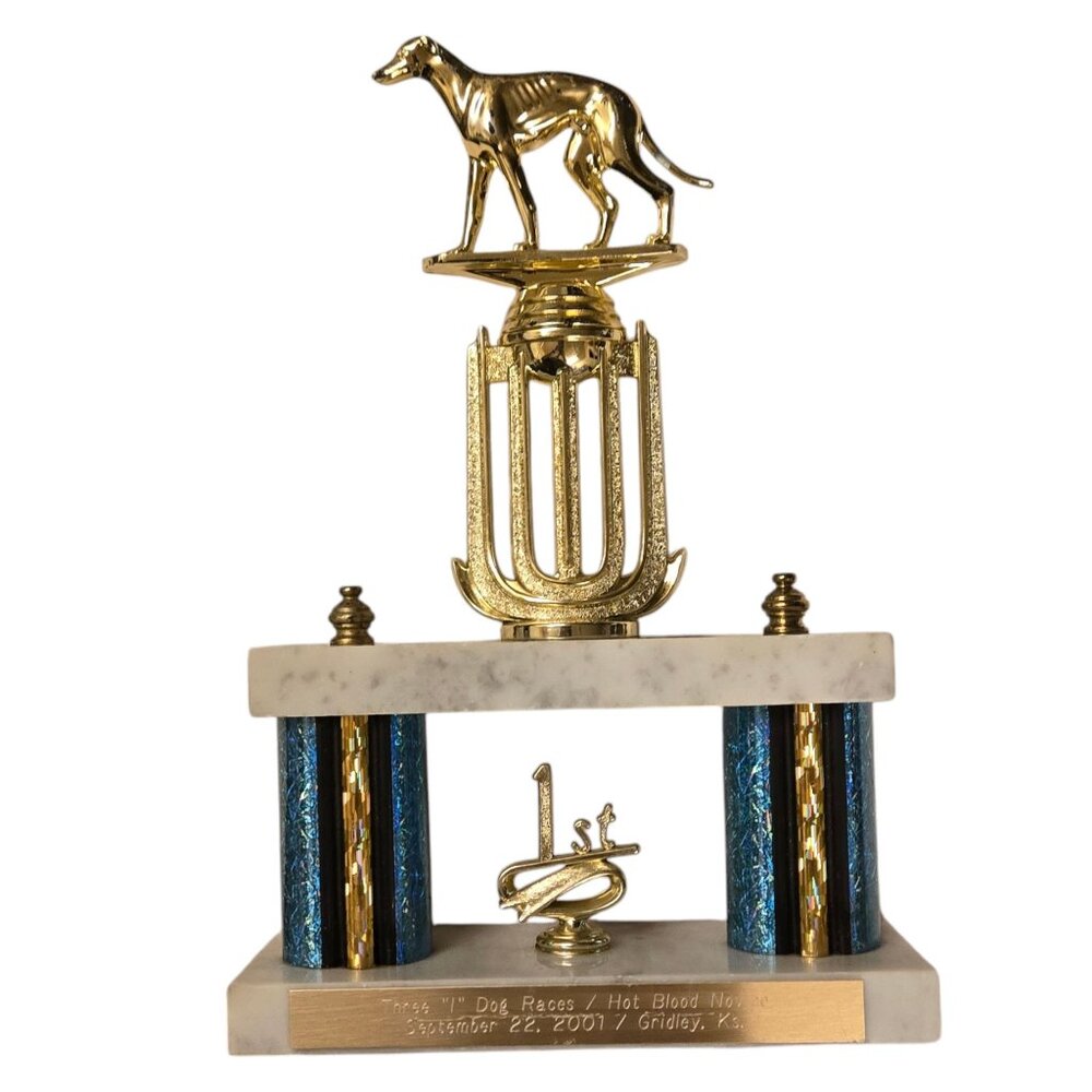 Vintage 2001 Dog Trophy 1st Place Gridley Kansas Collectible Home Decor